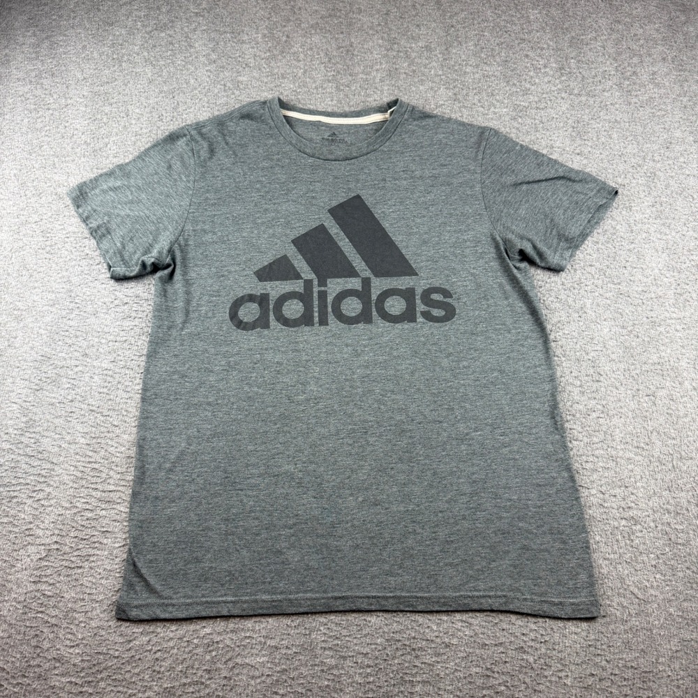 Adidas T-Shirt Men's Medium Grey Climalite‎ Go-To Performance Logo Tee